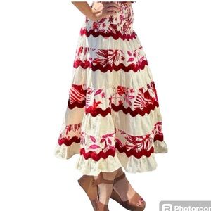 NWT CAROLINA CONSTAS linen blend maxi‎ skirt